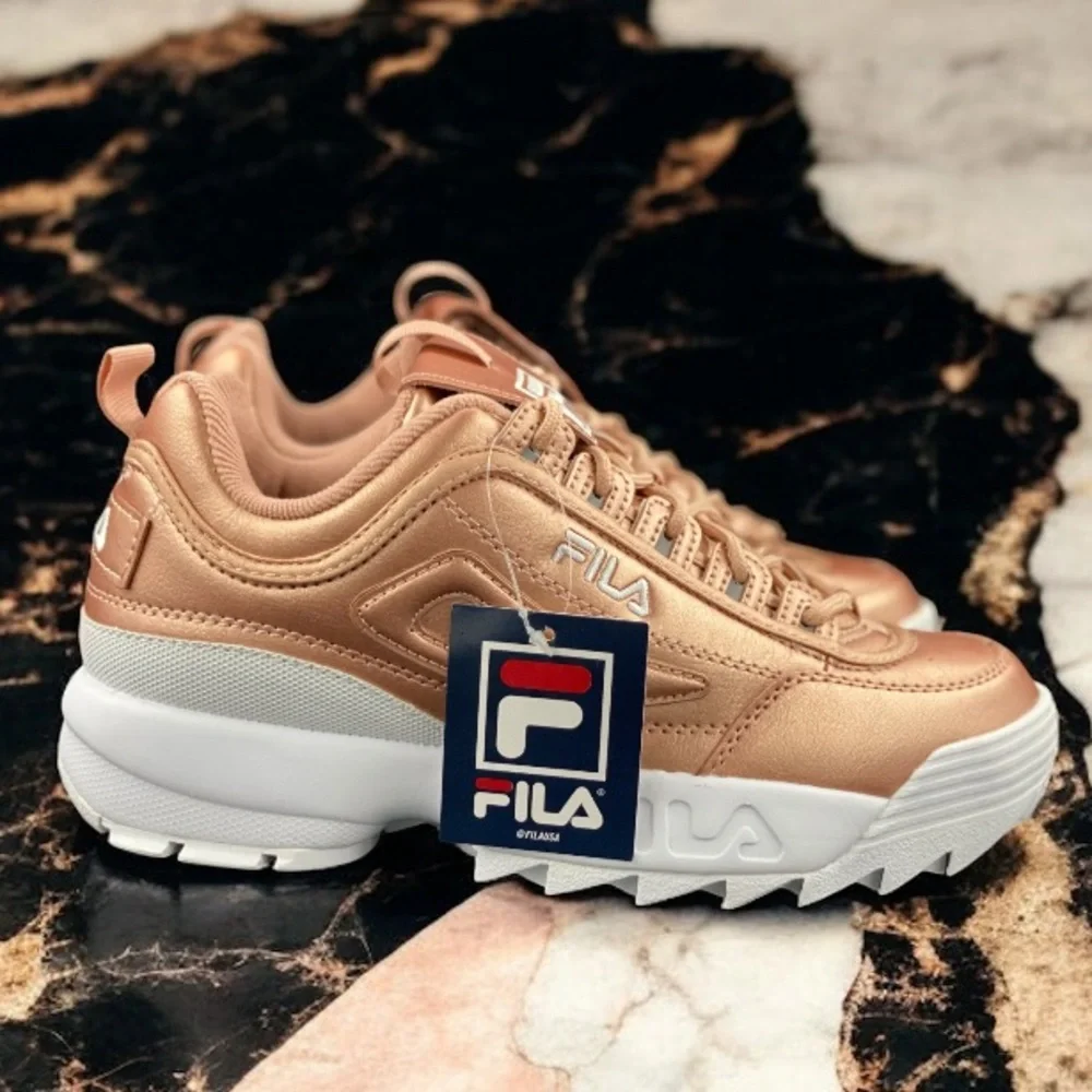 Fila Disruptor 2 Premium Metallic Rose Gold Women's Shoes Sneaker Size 9.5 - Picture 6 of 11